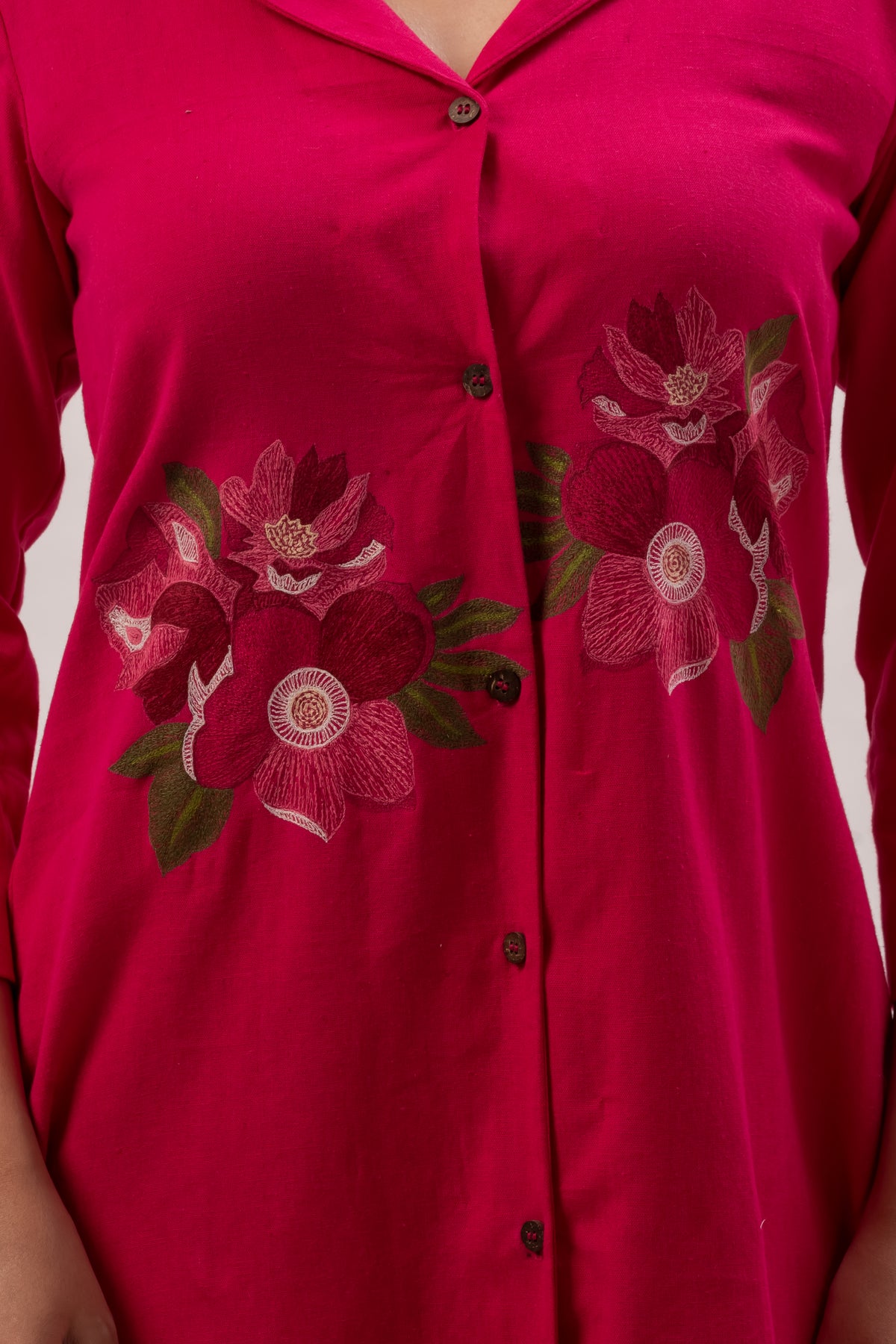Raspberry Pink Embroidered co-ord set