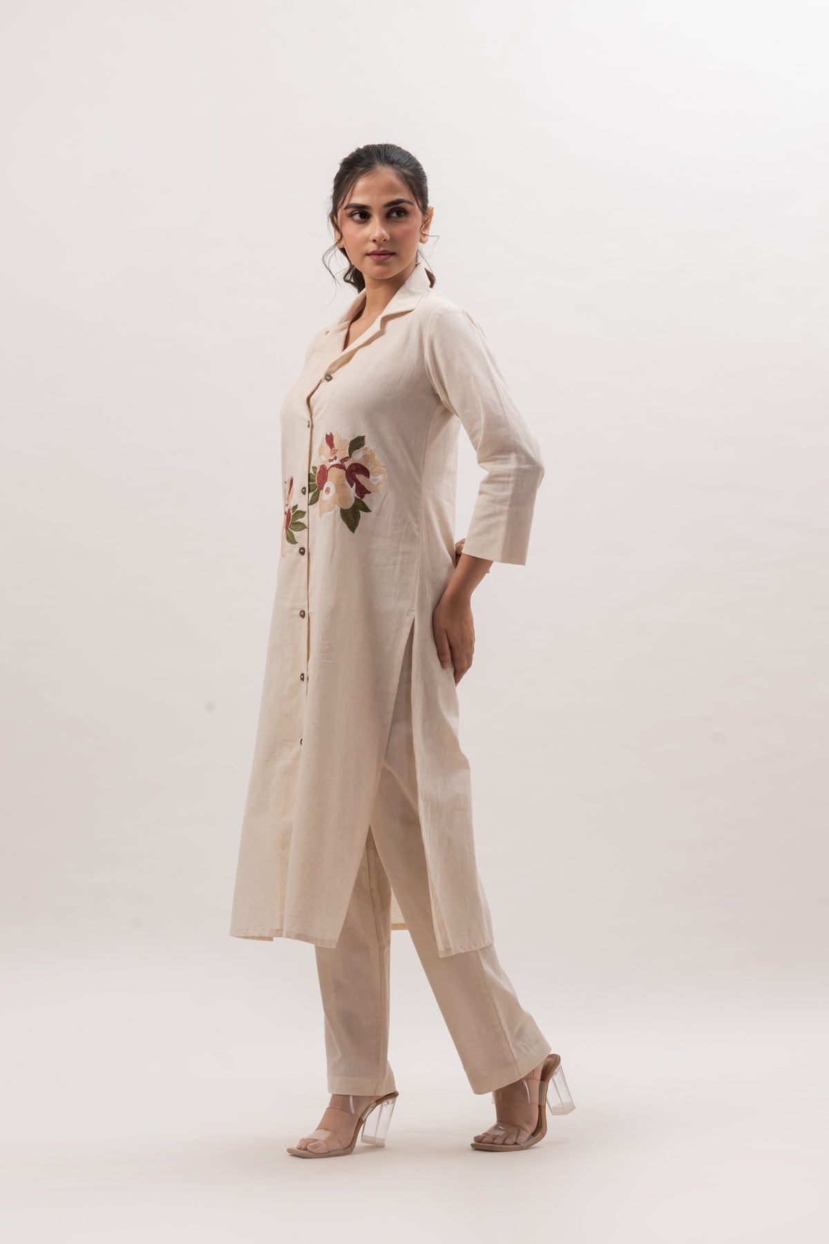 White Embroidered co-ord set