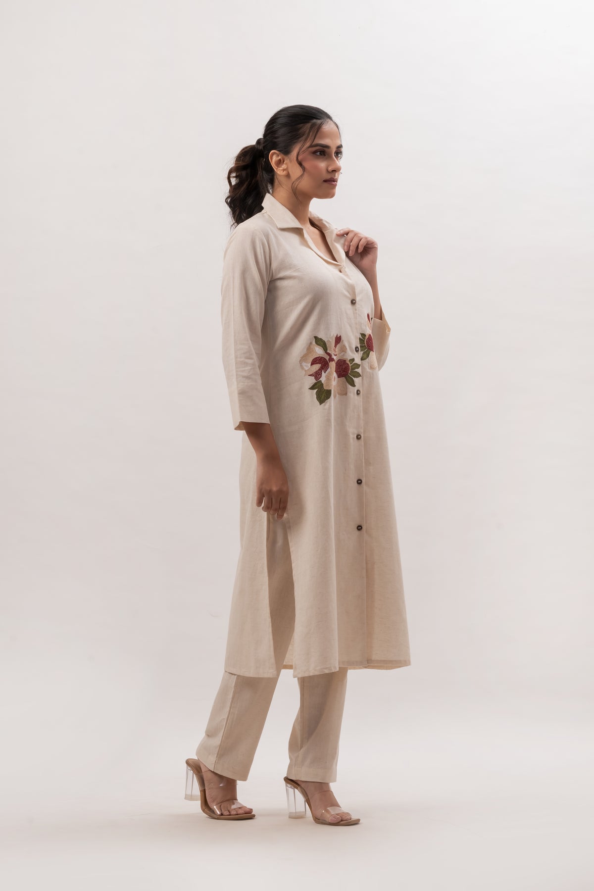 White Embroidered co-ord set