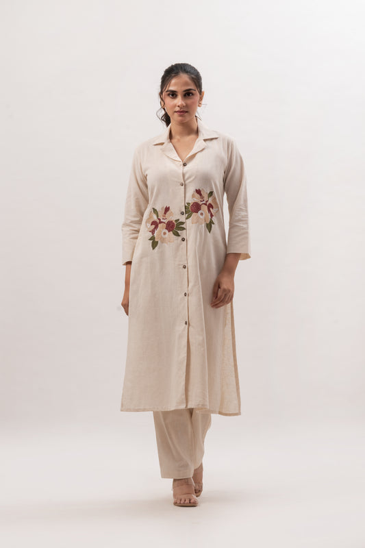 White Embroidered co-ord set