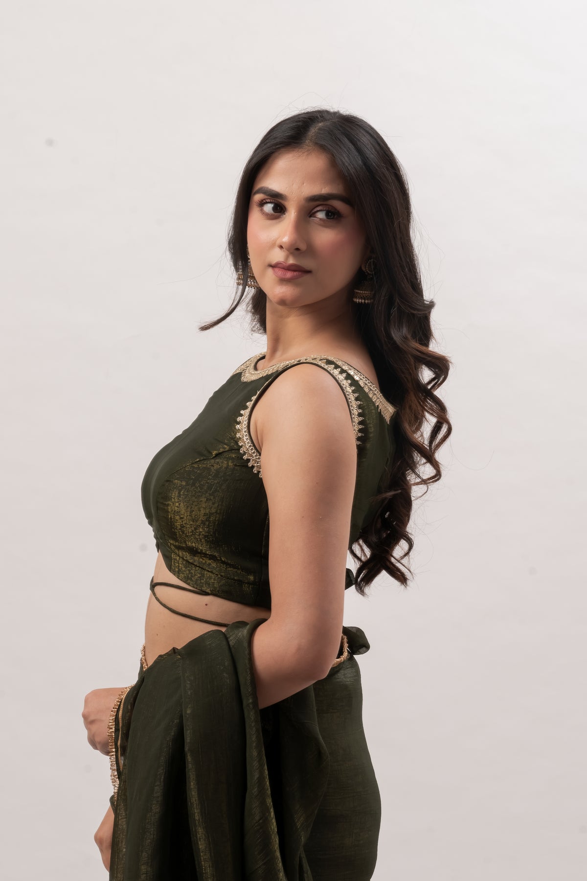 Black Sleeveless Boat Neck Blouse
