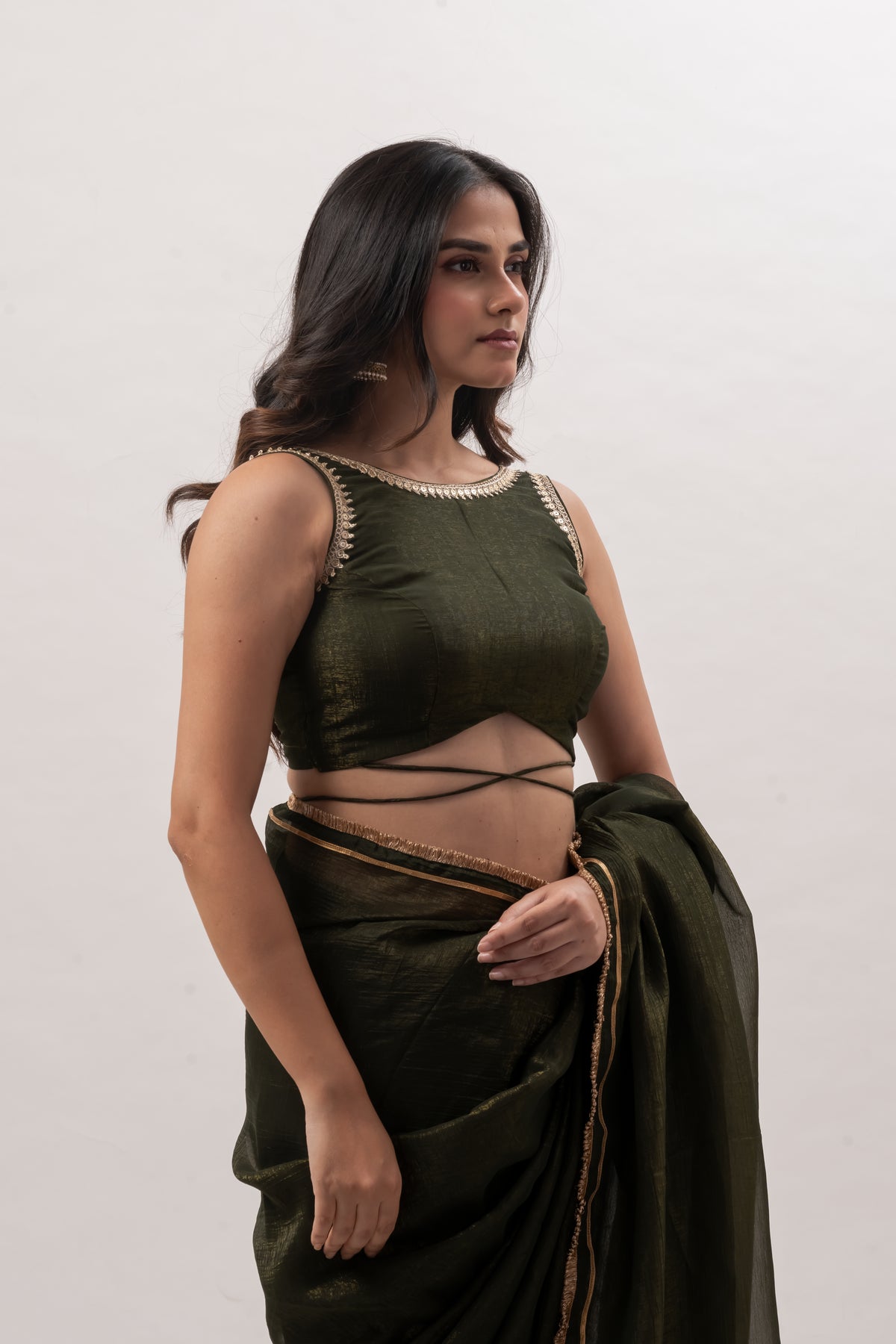 Black Sleeveless Boat Neck Blouse