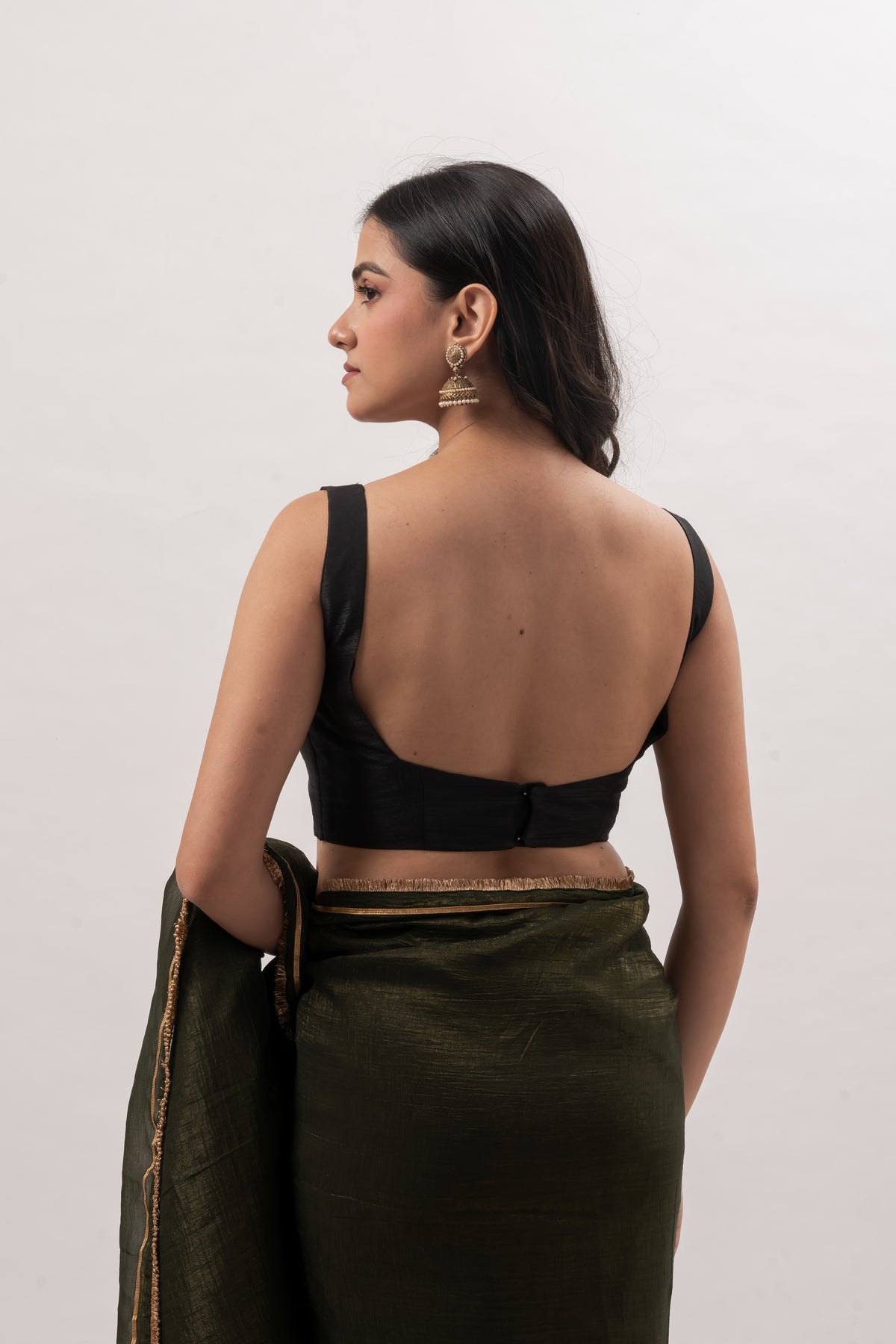 Black Sleeveless Sweetheart Bustier Blouse